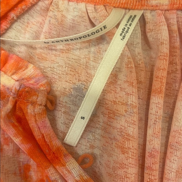 Anthropologie Coral Floral Blouse size S - Picture 6 of 7